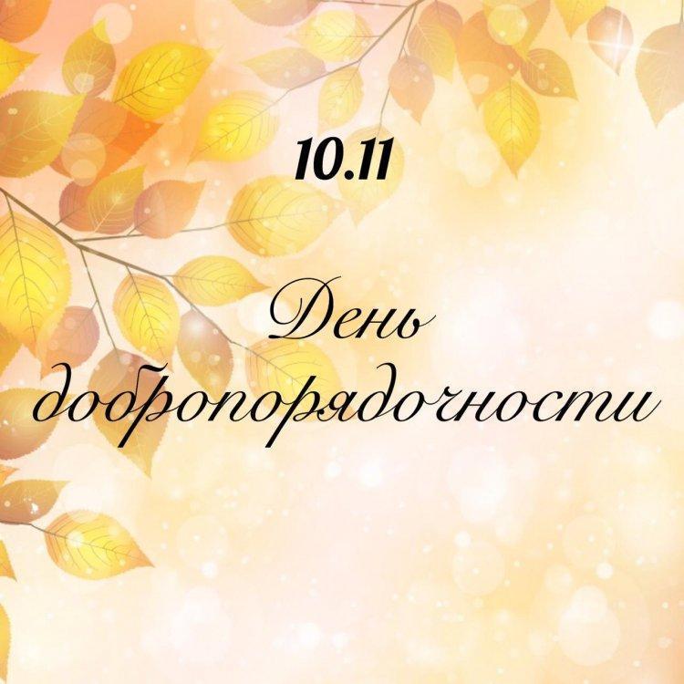 🍁10.11 ДЕНЬ ДОБРОПОРЯДОЧНОСТИ