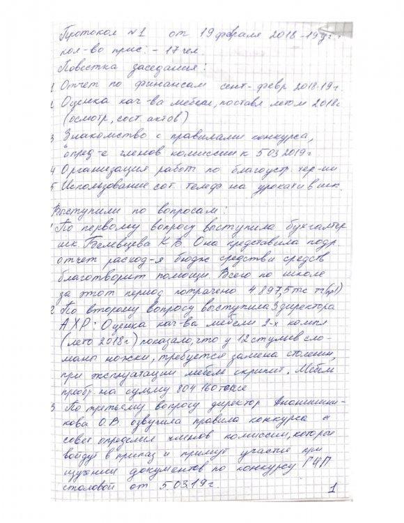 Протокол собрания попечительского совета от 19.02.2019