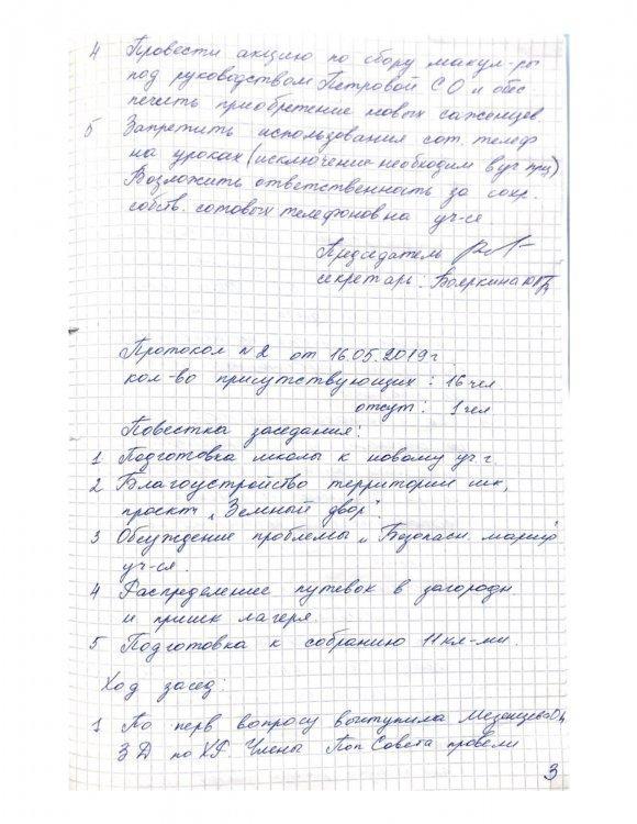 Протокол собрания попечительского совета от 16.05.2019