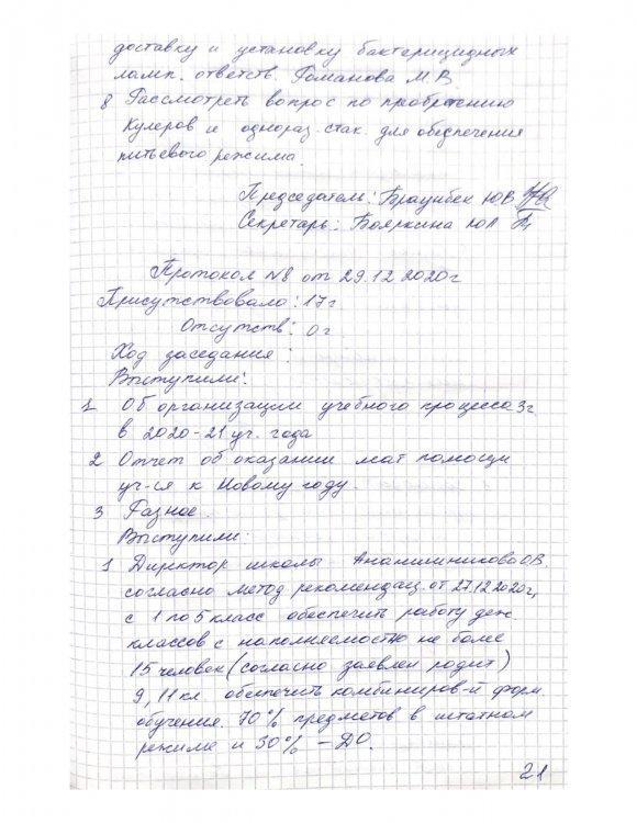 Протокол собрания попечительского совета от 29.12.2020